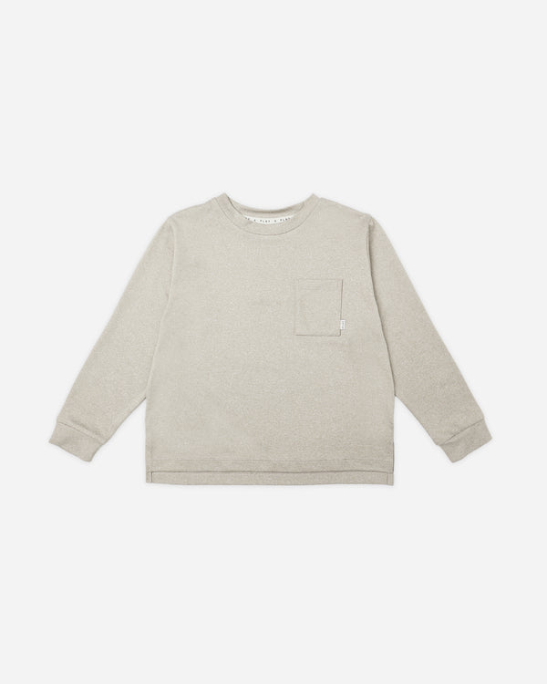 rylee cru Long Sleeve Pocket Tee Heathered Stone