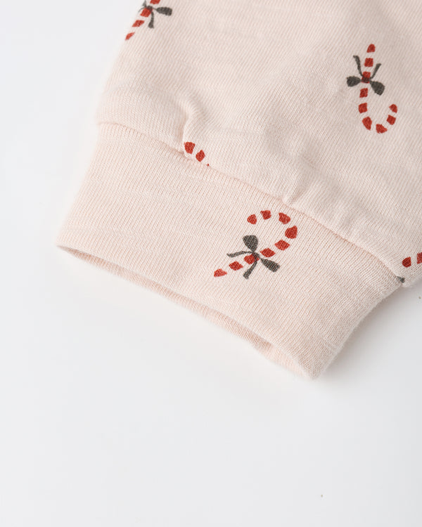 Rylee Cru Long Sleeve Tee + Pant Set Candy Canes