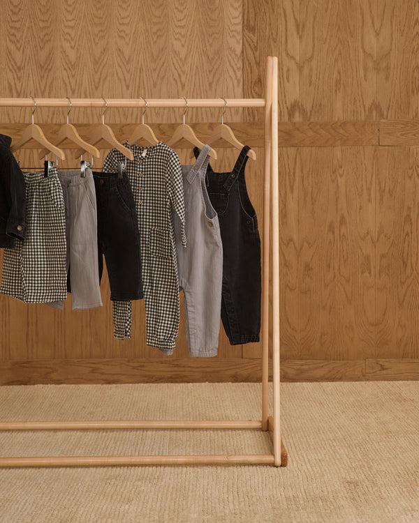 Rylee Cru Long Sleeve Woven Jumpsuit Black Gingham