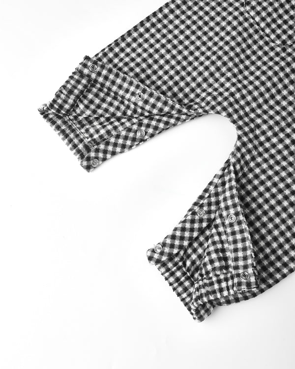 Rylee Cru Long Sleeve Woven Jumpsuit Black Gingham