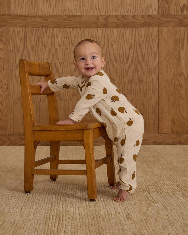 Rylee Cru Long Sleeve Woven Jumpsuit Golden Apples