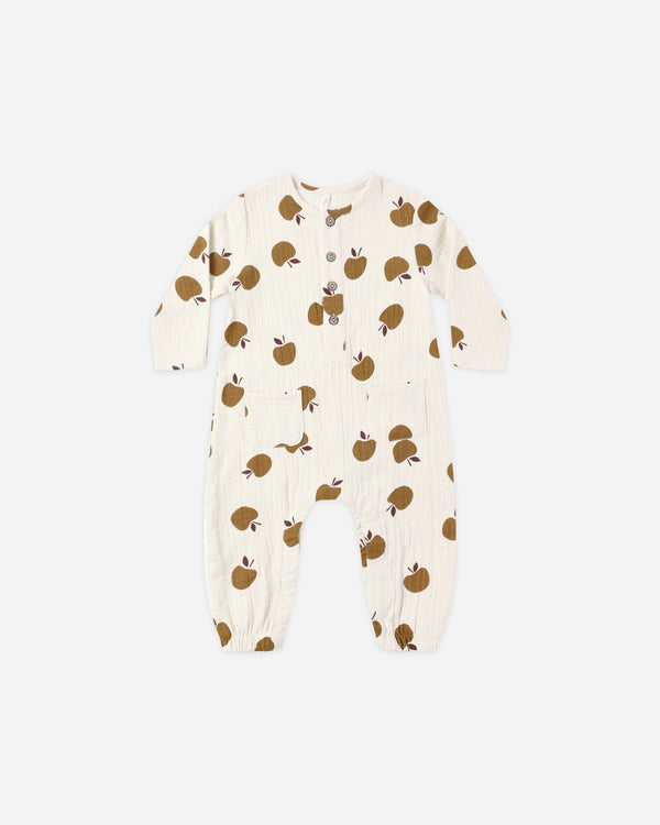 rylee cru Long Sleeve Woven Jumpsuit Golden Apples