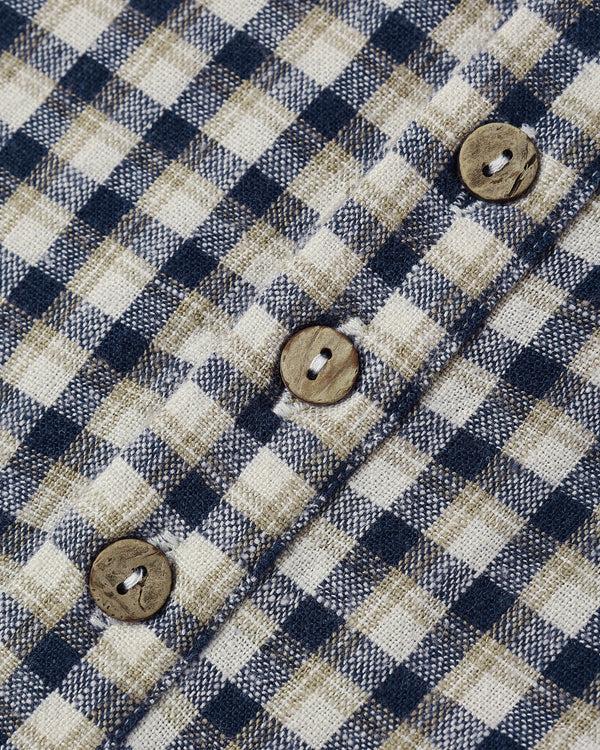 Rylee Cru Long Sleeve Woven Jumpsuit Navy Check