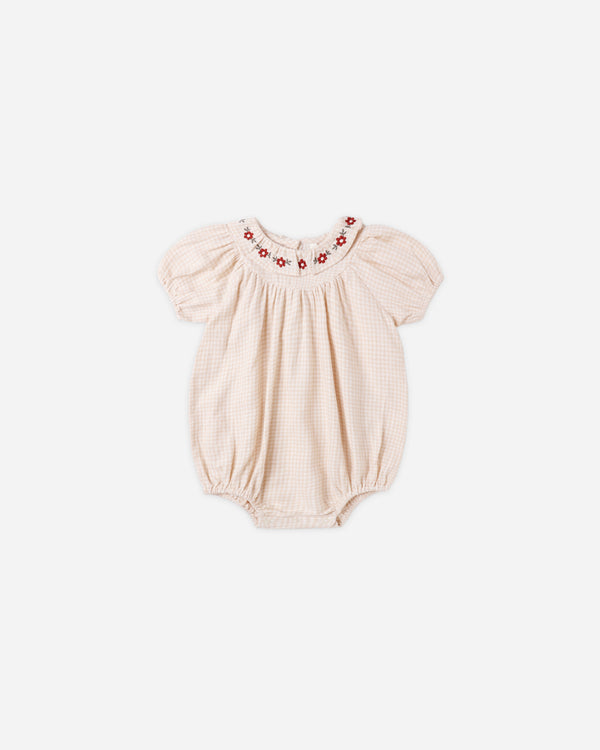rylee cru Lula Romper Petal Gingham