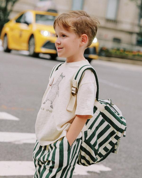 Rylee Cru Mini Backpack Green Stripe