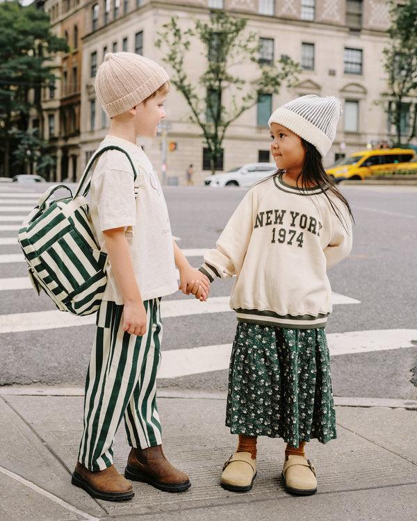 Rylee Cru Mini Backpack Green Stripe