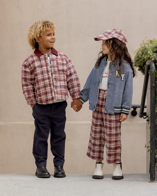 Rylee Cru Nashville Quilted Jacket Burgundy Plaid