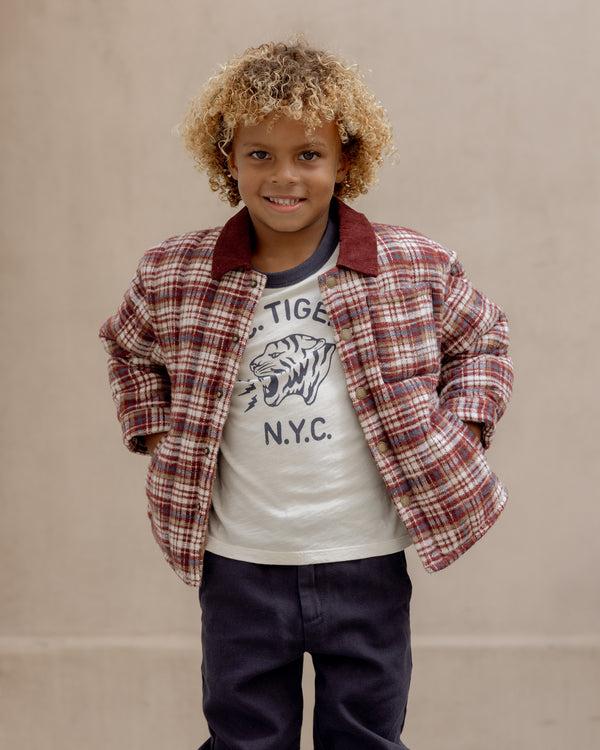 Rylee Cru Nashville Quilted Jacket Burgundy Plaid