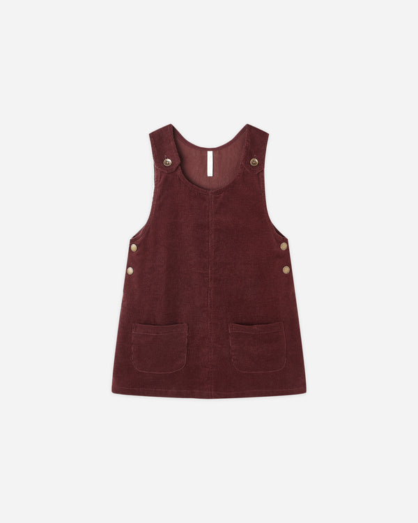 rylee cru Odette Overall Dress Burgundy