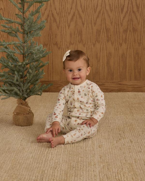 Rylee Cru Organic Long John Pajamas Festive