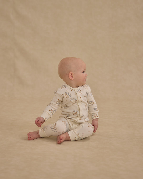 Rylee Cru Organic Long John Pajamas Hanukkah