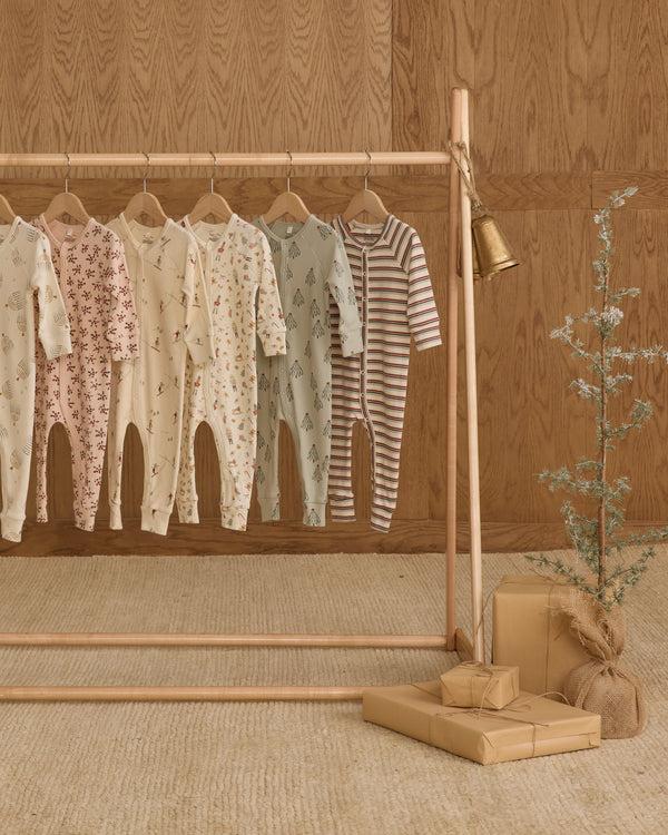 Rylee Cru Organic Long John Pajamas Holiday Stripe