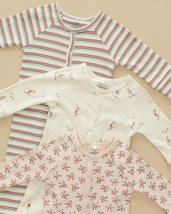 Rylee Cru Organic Long John Pajamas Holly Berry