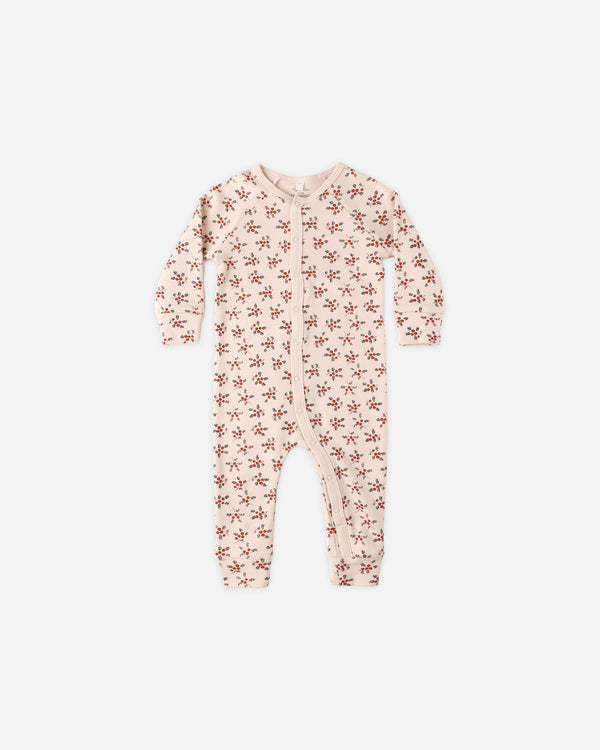 rylee cru Organic Long John Pajamas Holly Berry
