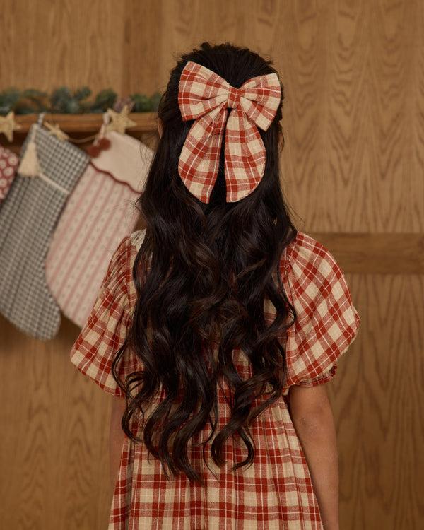 Rylee Cru Oversized Bow Red Plaid