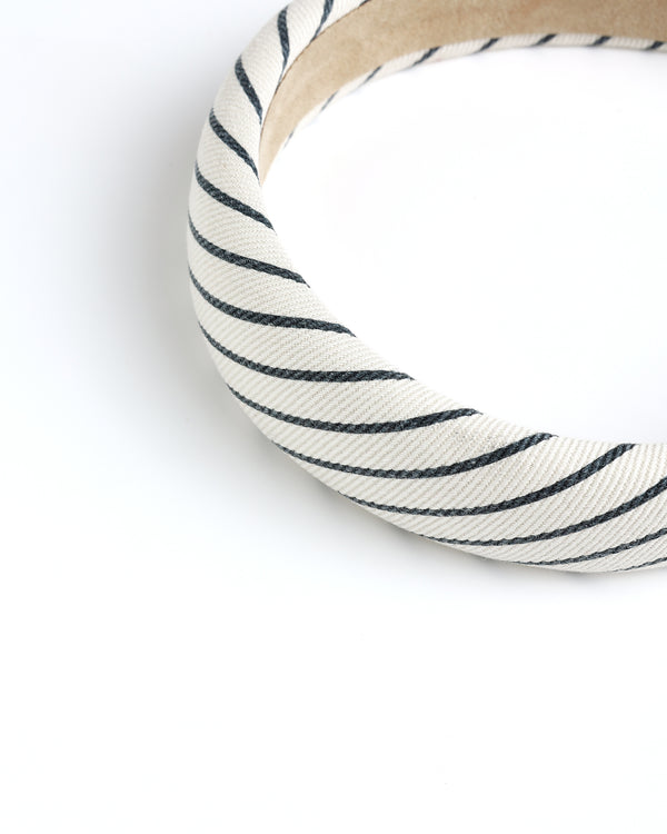 Rylee Cru Padded Headband Navy Pinstripe
