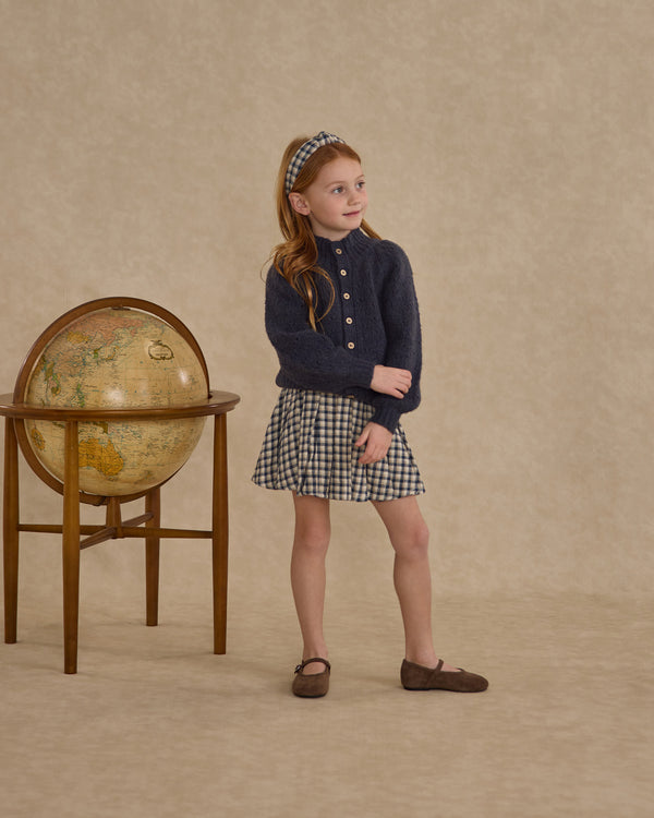 Rylee Cru Pleated Mini Skirt Navy Check