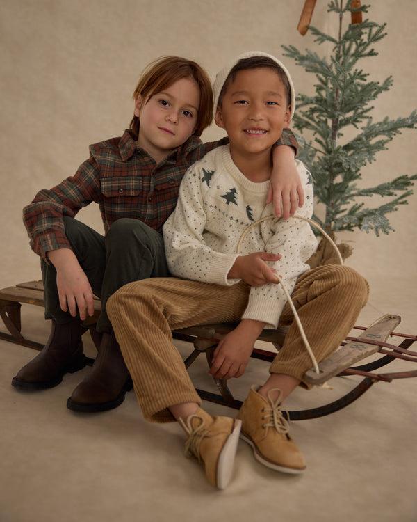 Rylee Cru Pocketed Flannel Shirt Holiday Plaid