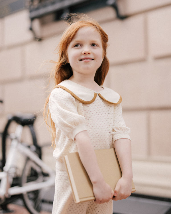 Rylee Cru Pointelle Collared Top Natural