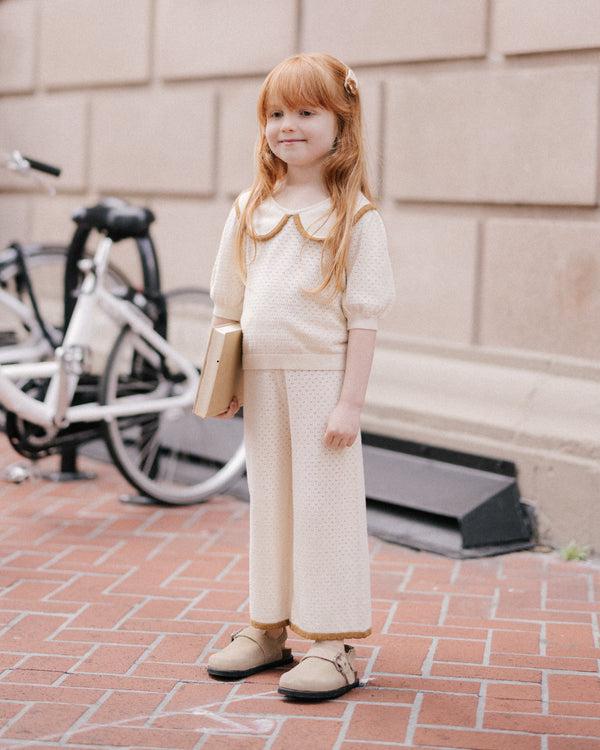 Rylee Cru Pointelle Knit Pant Natural