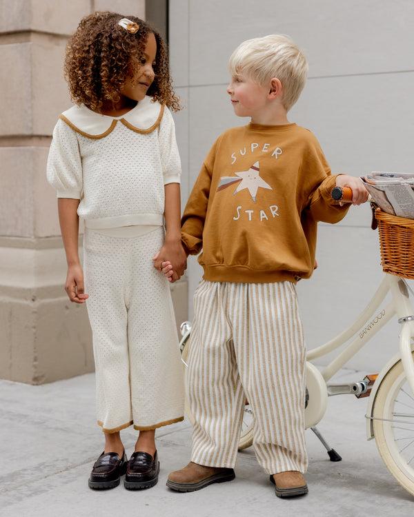 Rylee Cru Pointelle Knit Pant Natural