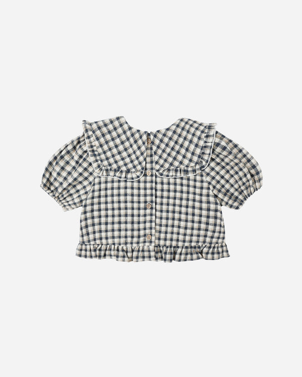 Rylee Cru Prairie Blouse Navy Check