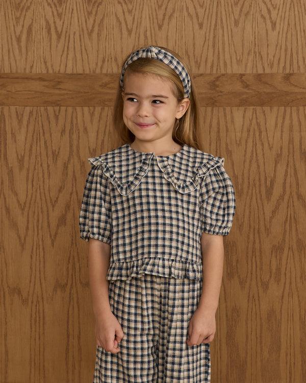 Rylee Cru Prairie Blouse Navy Check