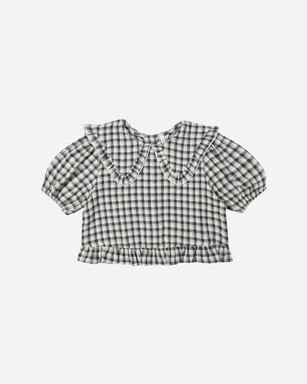 rylee cru Prairie Blouse Navy Check