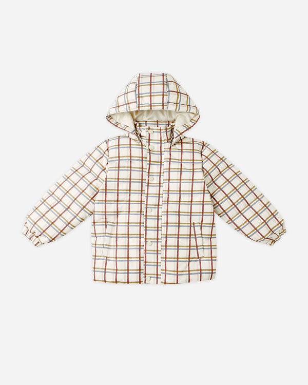 rylee cru Puffer Jacket Multi-Plaid