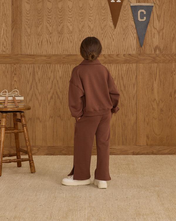 Rylee Cru Quarter Zip Sweatshirt Brown