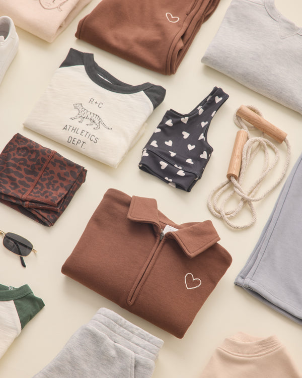 Rylee Cru Quarter Zip Sweatshirt Brown