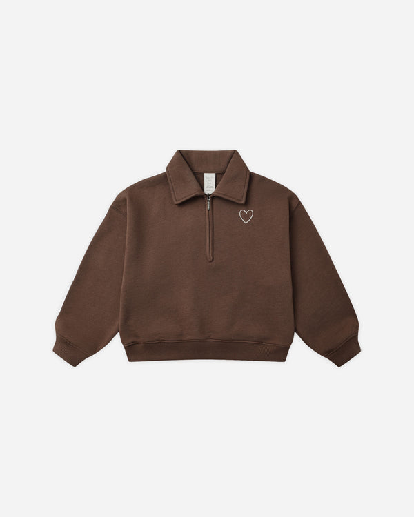 rylee cru Quarter Zip Sweatshirt Brown