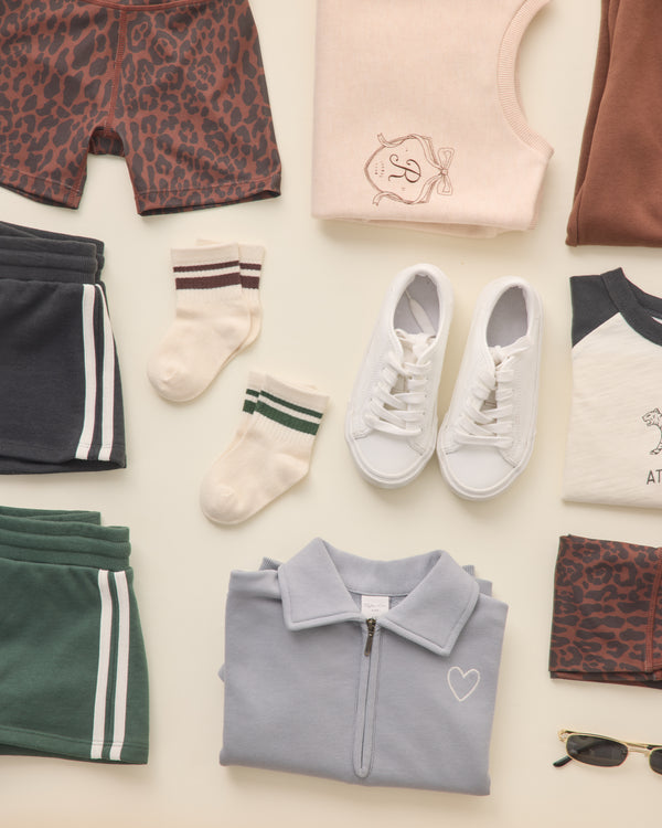 Rylee Cru Quarter Zip Sweatshirt Dusty Blue