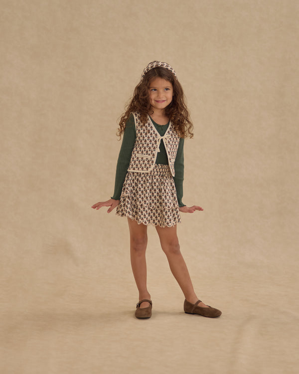 Rylee Cru Quilted Vest Harvest Floral