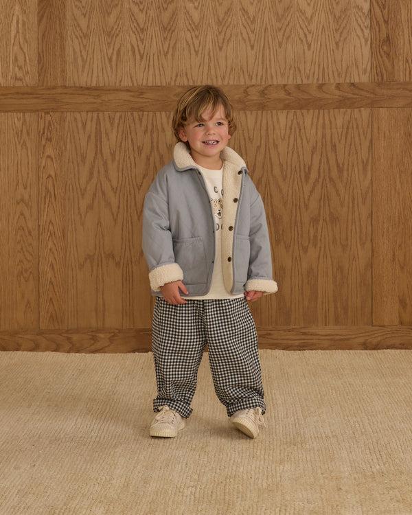 Rylee Cru Quilted Winter Coat Dusty Blue