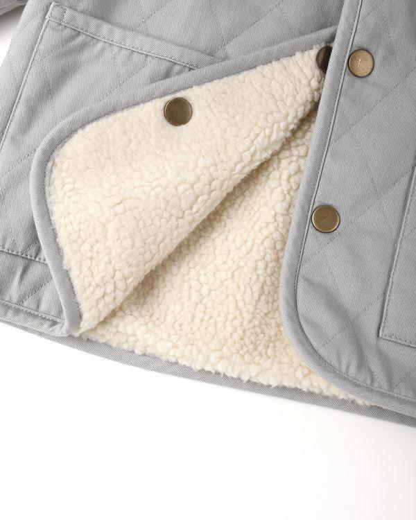 Rylee Cru Quilted Winter Coat Dusty Blue