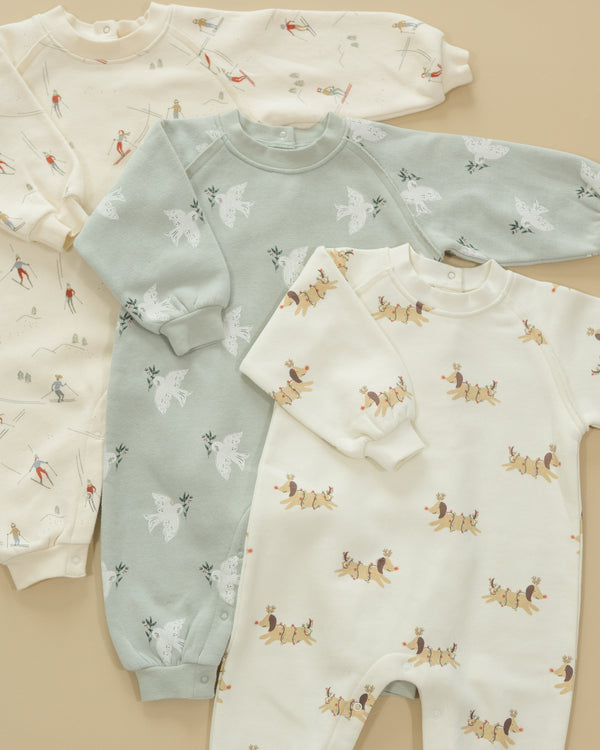 Rylee Cru Raglan Jumpsuit Christmas Dogs