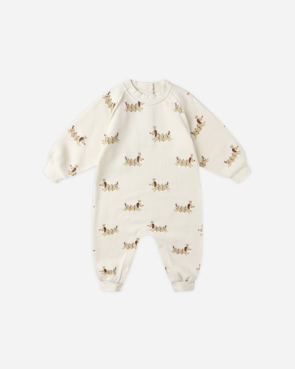 rylee cru Raglan Jumpsuit Christmas Dogs