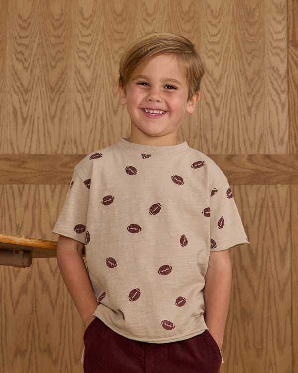 Rylee Cru Raw Edge Tee Footballs