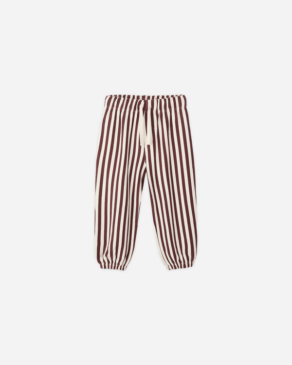 rylee cru Relaxed Jogger Burgundy Stripe