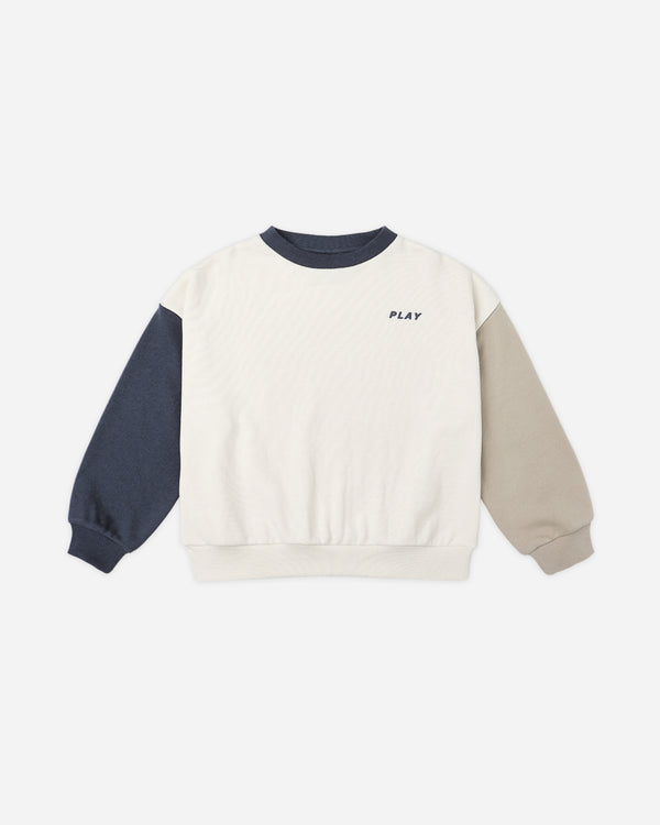 rylee cru Relaxed Sweatshirt Navy Color Block