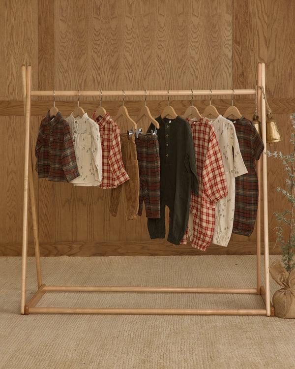 Rylee Cru Relaxed Woven Jumpsuit Red Plaid