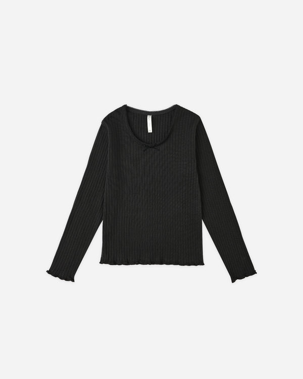 rylee cru Ribbed Long Sleeve Black