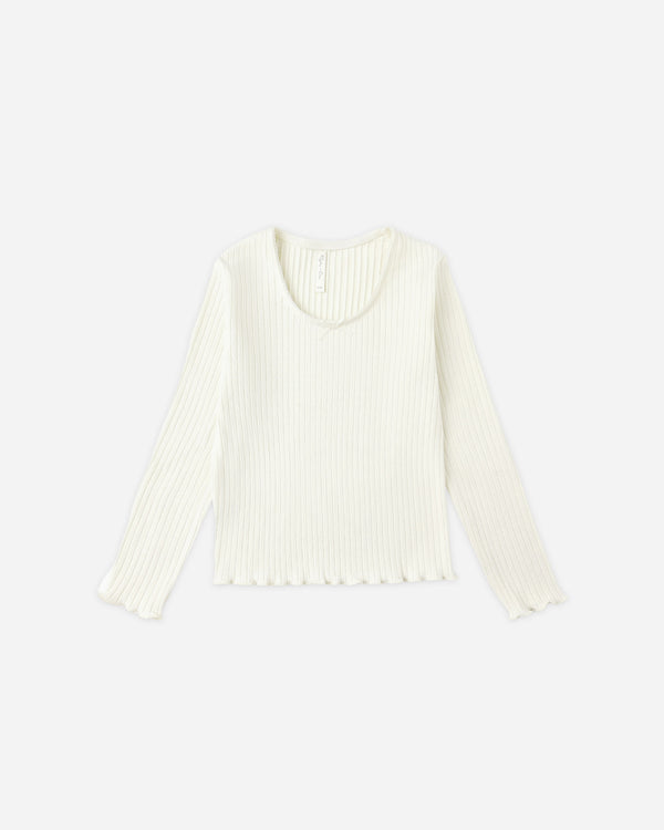 rylee cru Ribbed Long Sleeve Ivory