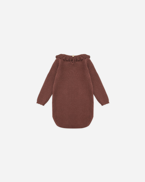 Rylee Cru Ruffle Collar Bodysuit Burgundy