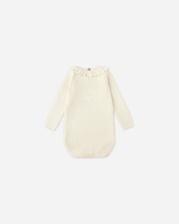 Rylee Cru Ruffle Collar Bodysuit Natural