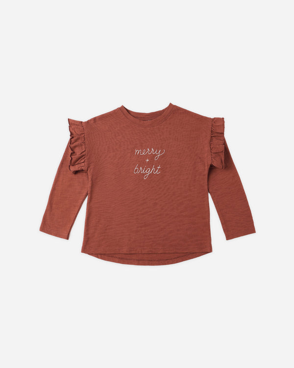 rylee cru Ruffle Long Sleeve Tee Merry + Bright
