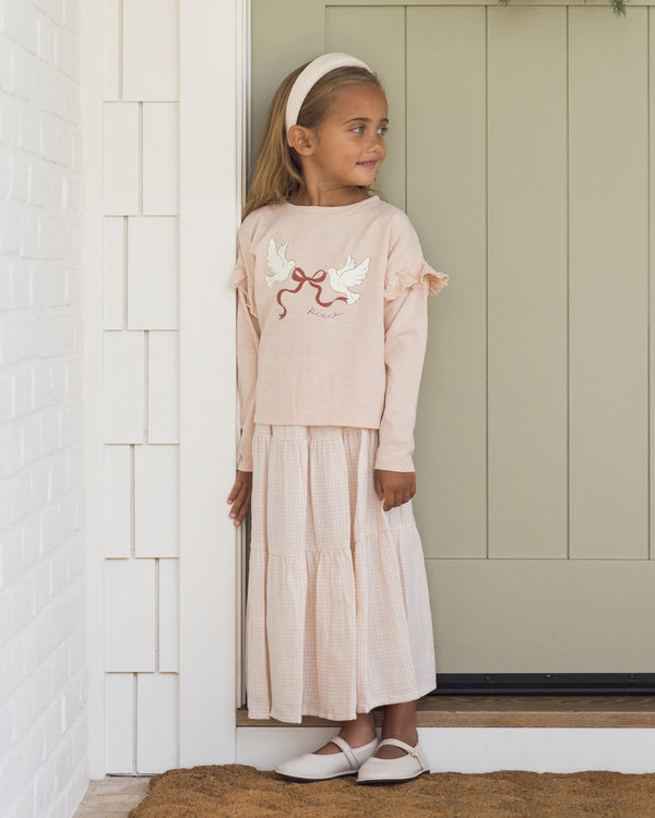 Rylee Cru Ruffle Long Sleeve Tee Peace