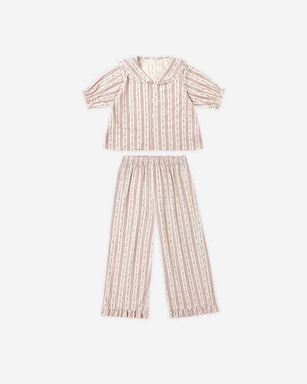 rylee cru Ruffle Pajamas Candy Cane Stripe