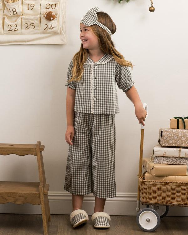 Rylee Cru Ruffle Pajamas Evergreen Gingham